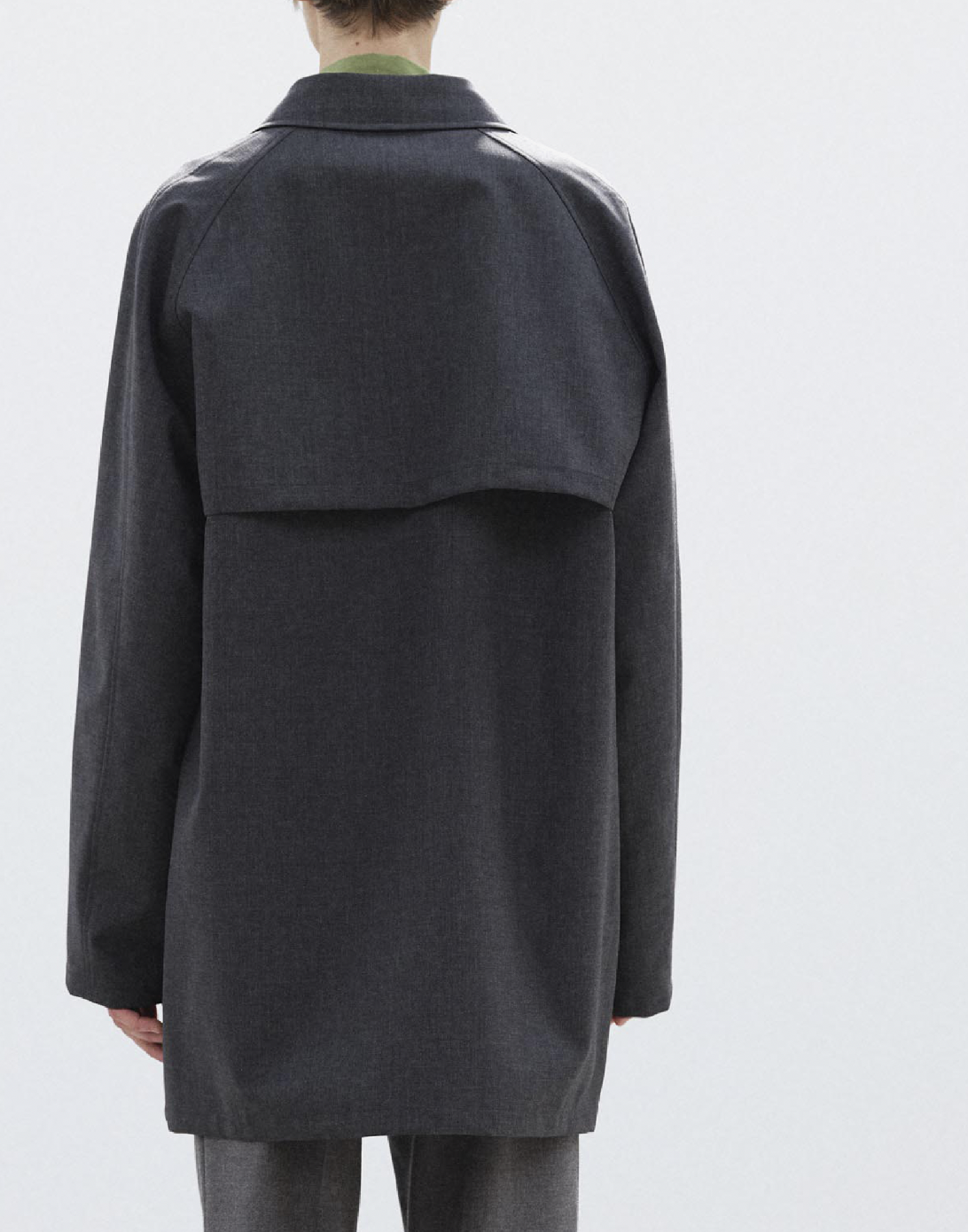 Auralee - LIGHT WOOL MAX GABARDINE CHAMBRAY SOUTIEN COLLAR COAT